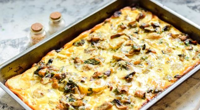 Young Potatoes, Baked with Mushrooms, in Sour Cream and Egg Filling step 10