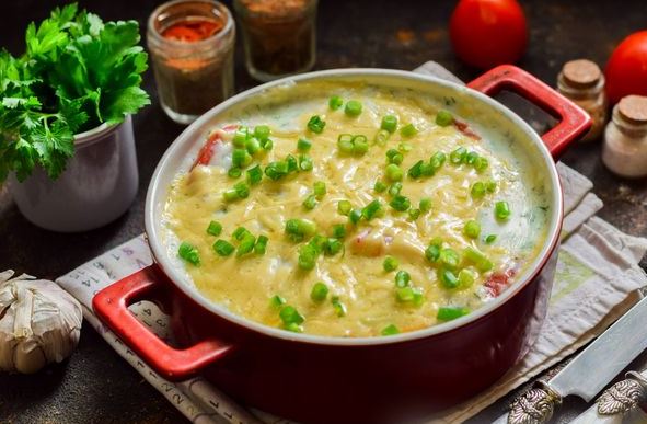 Zucchini Baked with Young Potatoes and Tomatoes in Béchamel Sauce step 10