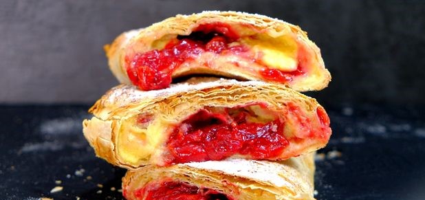 Lazy Pita Pie with Cherries and Custard