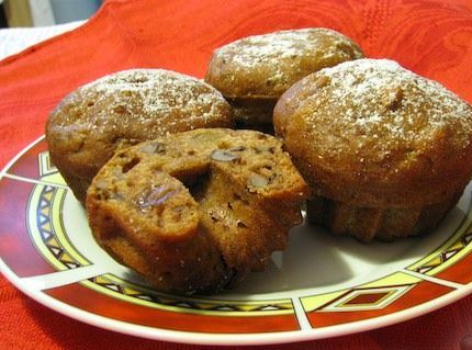 Lenten Gingerbread Cupcakes with Nuts and Dried Fruit
