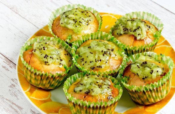 Kiwi and White Chocolate Muffins