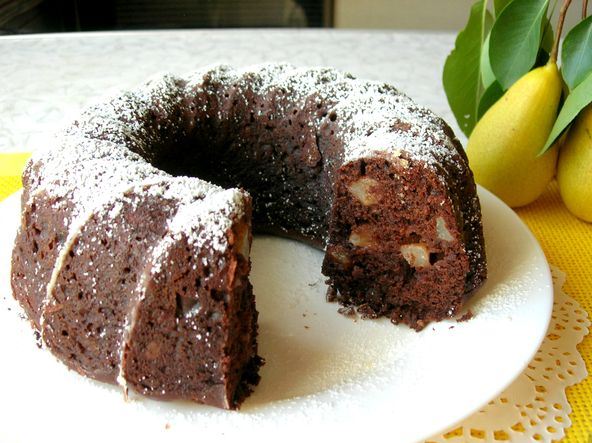Chocolate Cupcake with Pears