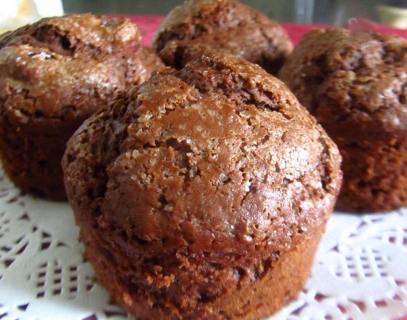 Chocolate Muffins with Candied Cherry