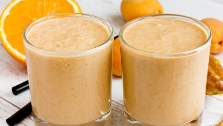 Apricot Smoothie with Orange and Ice Cream