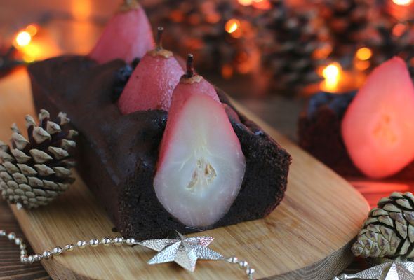 Chocolate Cupcake with Pears