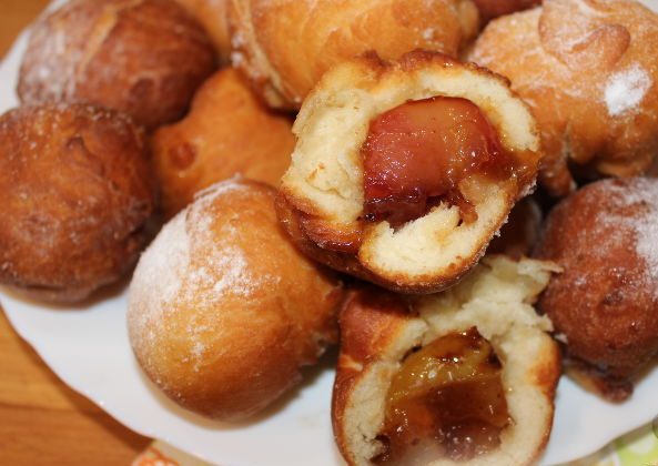 Donuts with Caramelized Nectarines
