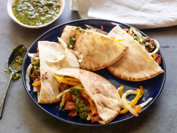 Fajitas with Beef and Chimichurri Sauce