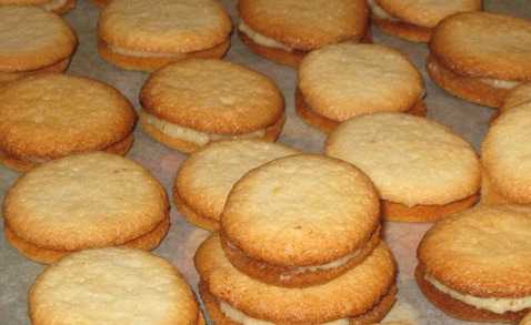 Almond-Coconut Cookies with Cream Filling
