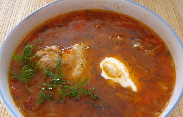 Borscht “Red-Beautiful” with Chicken