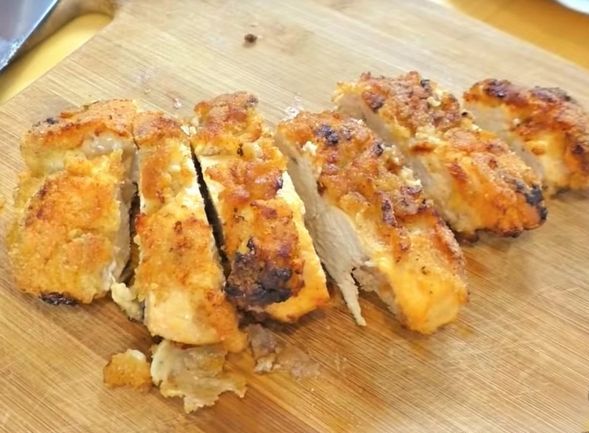 Chicken Breasts with Incisions “Scallops”, Fried in Breadcrumbs