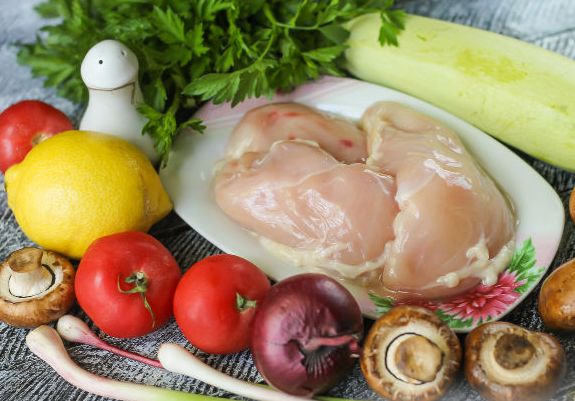 Chicken Kebabs with Mushrooms and Vegetables step 1