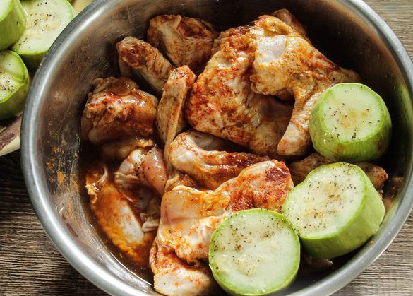 Chicken Wings and Zucchini on the Grill step 2
