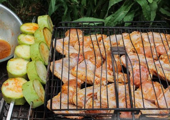 Chicken Wings and Zucchini on the Grill step 5