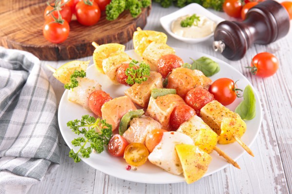 Fish Kebabs with Indian Sauce