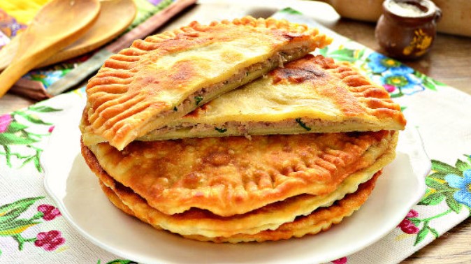 Flatbread with Meat Filling and Fresh Herbs