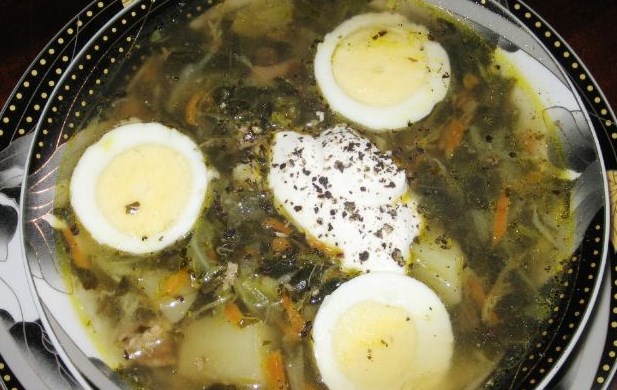 Green Borscht with Cabbage