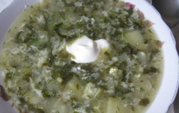 Green Borscht with Sorrel, Spinach, and Pork