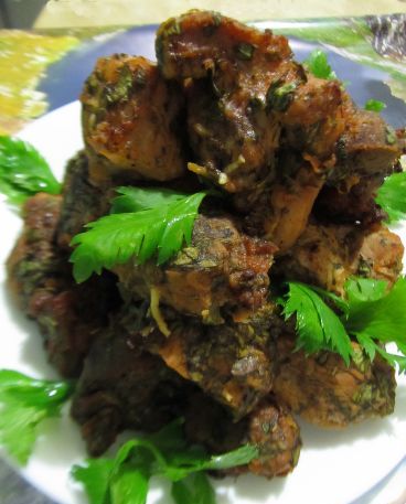 Oven Kebab with Cilantro, Parsley and Celery
