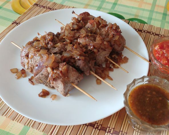 Pork Kebab in a Frying Pan