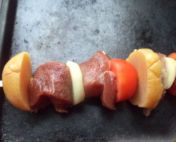 Pork Kebab on a Baking Sheet step 7