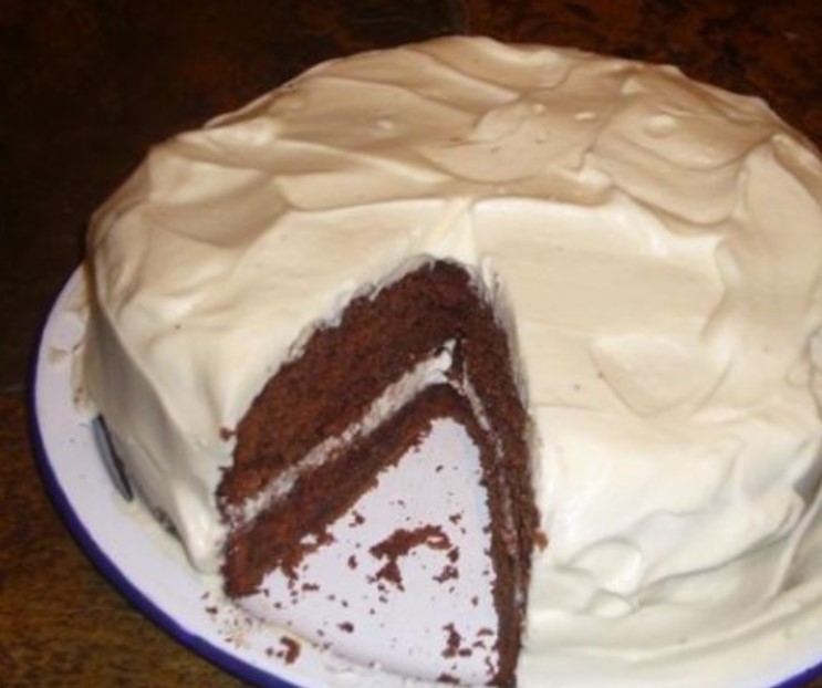 Chocolate Cake with White Cream
