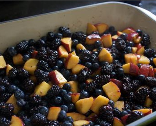 Berry Cobbler with Peaches step 3