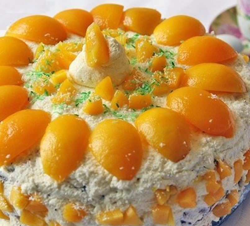Curd Cake with Peaches