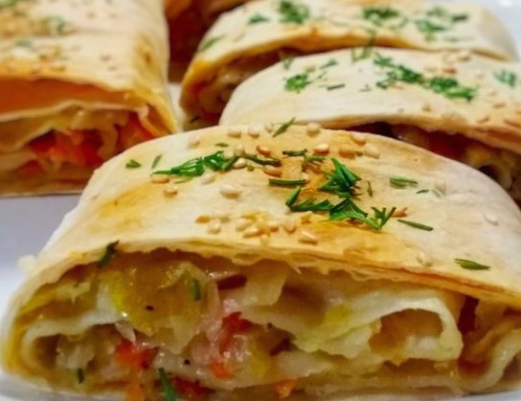 Lavash Roll with Cabbage