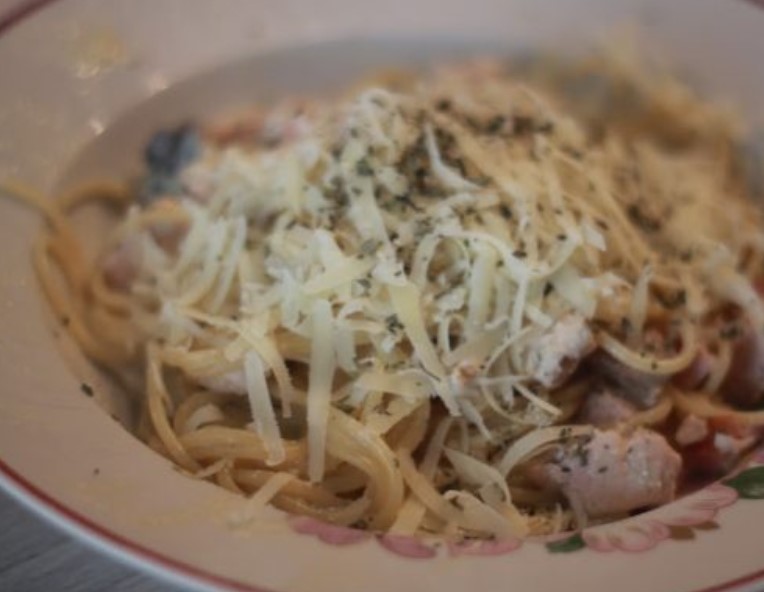 Carbonara with Chicken and Mushrooms