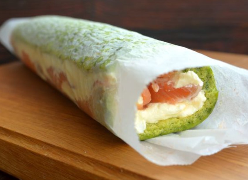 Spinach Roll with Salmon and Cream Cheese step 15