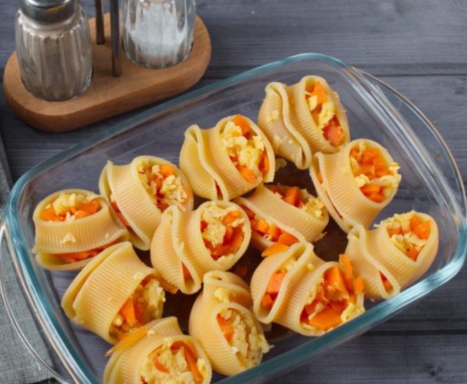 Seashells Baked with Pumpkin and Cheese step 4