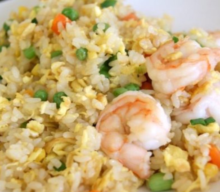 Chinese Style Rice with Fried Shrimp