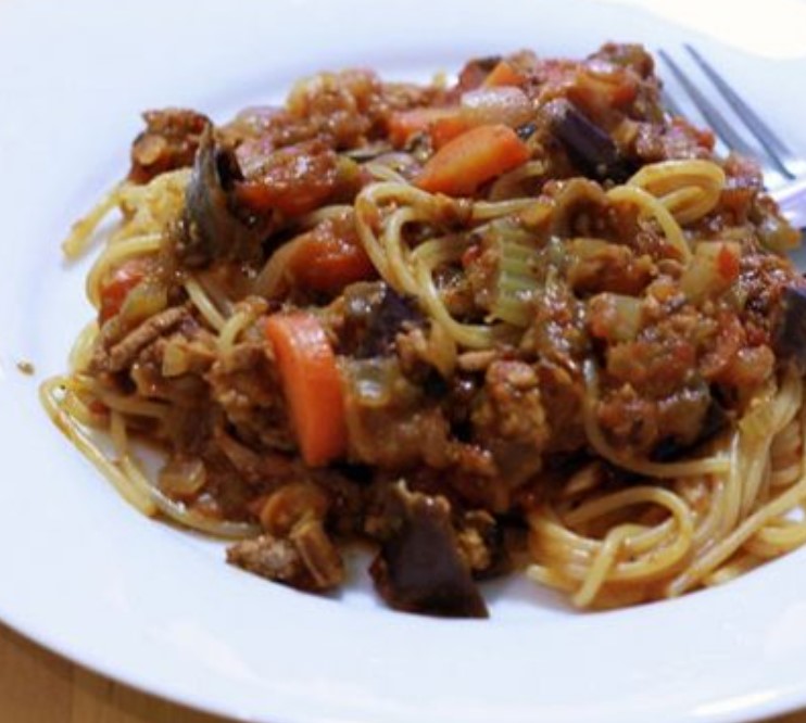 Eggplant with Bolognese Sauce