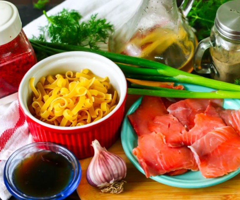 Salmon Pasta step 1