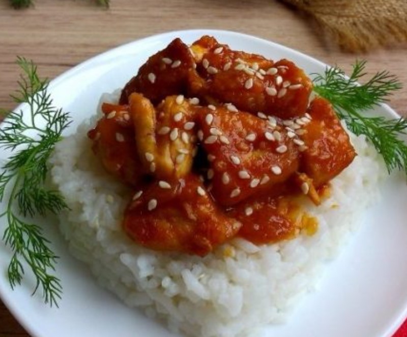 Chicken Breast in Sweet and Sour Sauce