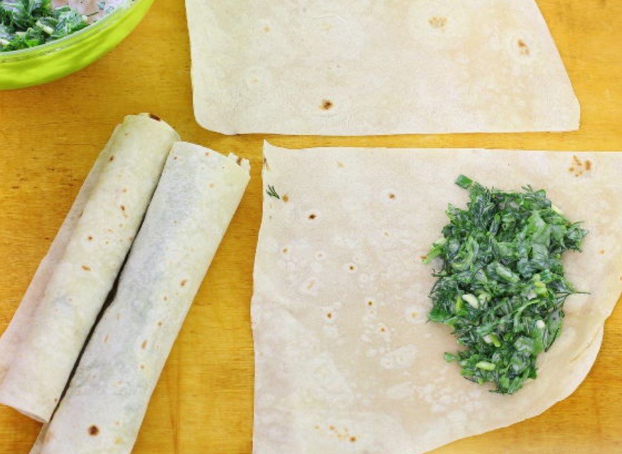 Lavash Rolls with Herbs step 4