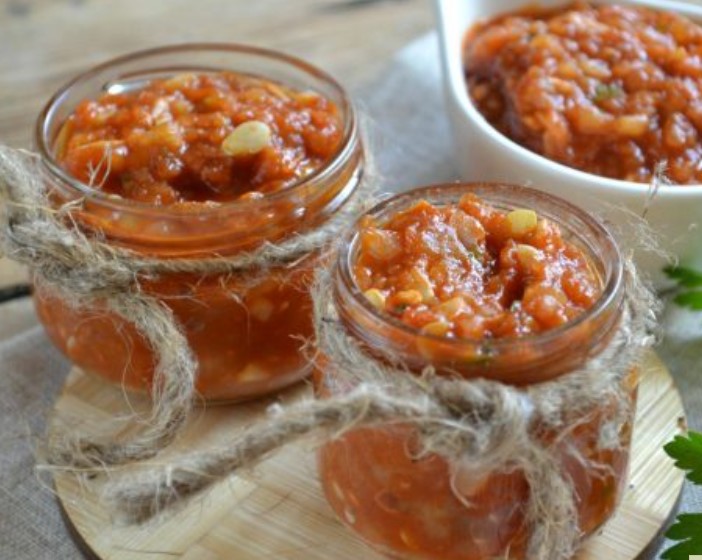 Adjika Zucchini with Tomato Paste