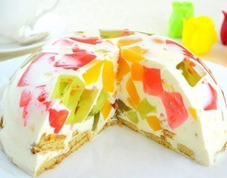 Marble Cake with Gelatin