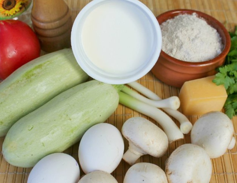 Zucchini Cake with Mushrooms step 1