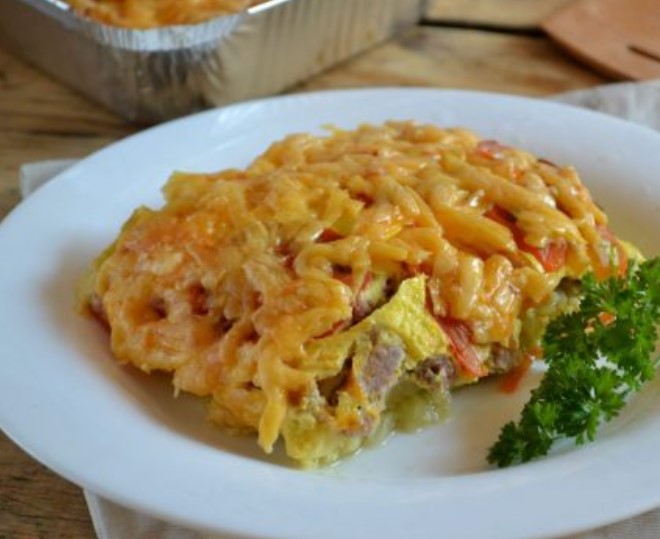 Zucchini Casserole with Minced Meat in the Oven