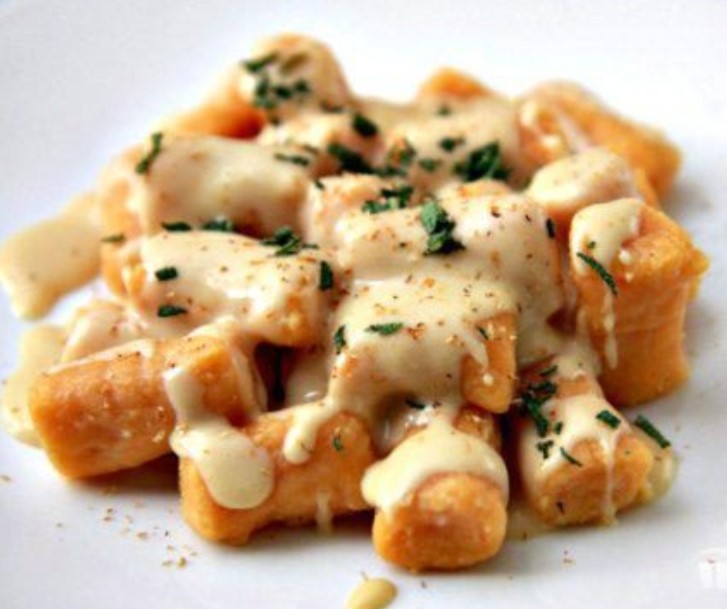Sweet Potato Gnocchi with Cheese Sauce