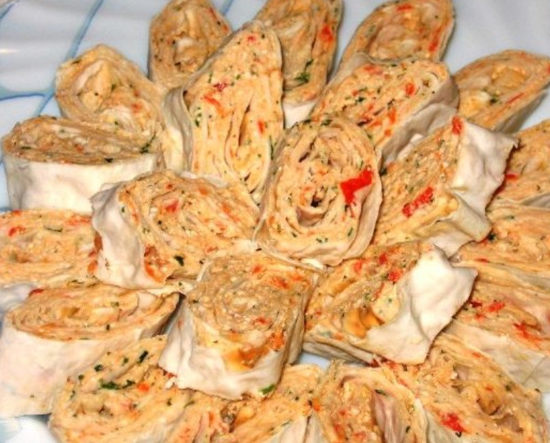 Lavash Roll with Cottage Cheese and Pepper