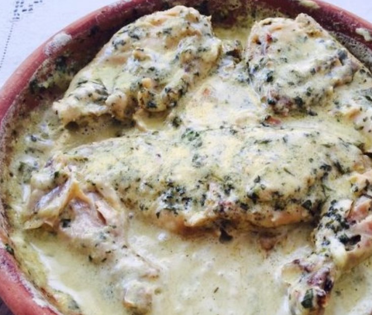 Chkmeruli Chicken in Creamy Sauce