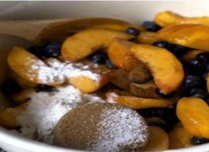 Cobbler with Peaches and Blueberries step 2