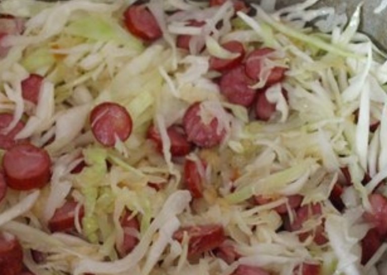 Stewed Cabbage with Sausages step 4