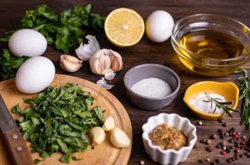 Aioli Mayonnaise with Herbs step 1