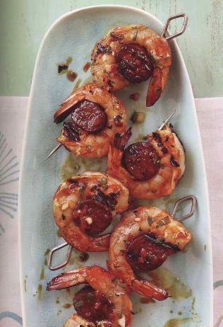 Shrimp and Chorizo ​​Sausage Kebabs