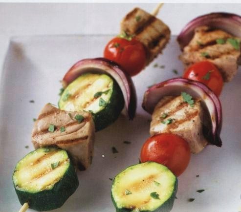 Tuna, Tomato and Zucchini Kebab