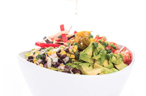 Veggie Burrito Bowls with Honey Lime Vinaigrette