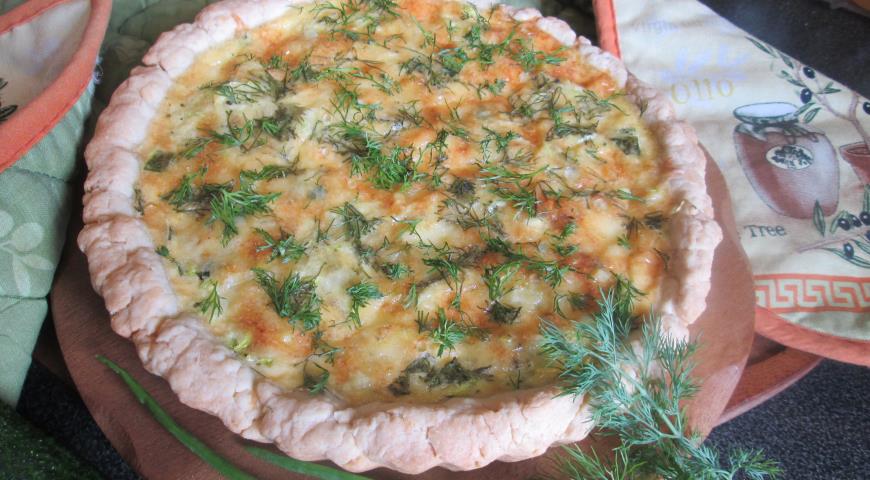 Quiche with Zucchini, Green Onions and Mint step 4